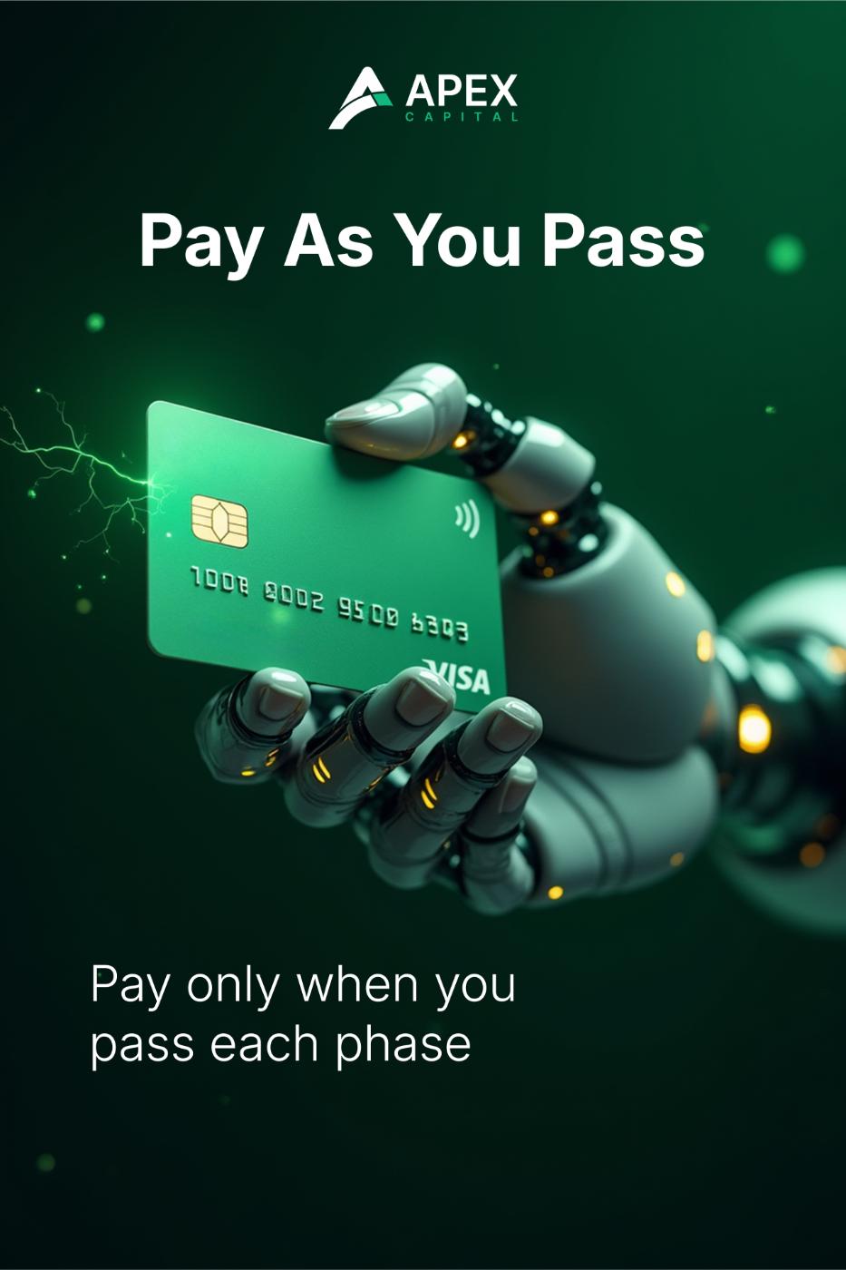 Mano robotica che tiene una carta di pagamento